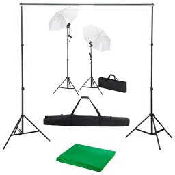 Kit studio foto cu fundal, lampi si umbrele GartenMobel Dekor