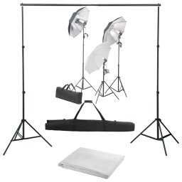 Kit studio foto cu set de lumini si fundal GartenMobel Dekor
