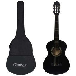 Chitara clasica începatori si copii, cu husa, negru, 1/2 34" GartenMobel Dekor