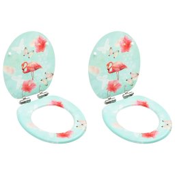 Scaune WC cu capac silentios, 2 buc., MDF, model flamingo GartenMobel Dekor