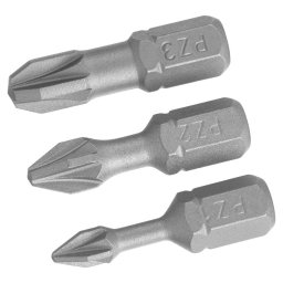 Vârfuri de șuruburi. - set de torsiune pozidriv pz1,2,3/25 (3 buc.)