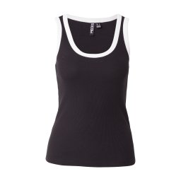 PIECES Top 'PCMay' negru / alb