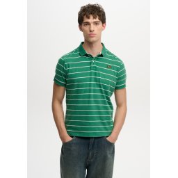 Superdry & Co Tricou verde / alb lână