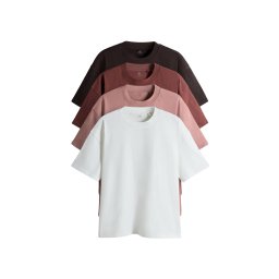 The Set Tricou maro / maro ruginiu / roz / alb