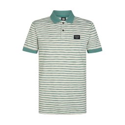 Petrol Industries Tricou verde smarald / alb
