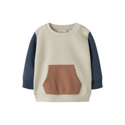NAME IT Bluză de molton 'NBMFokus' albastru închis / maro cappuccino / maro mokka