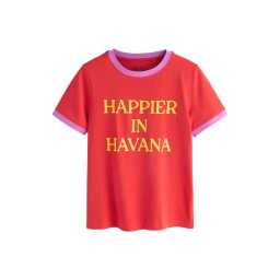 Next Tricou 'Havana' galben / mov orhidee / roșu