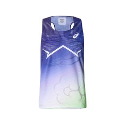 ASICS Tricou funcțional 'METASPEED SINGLET' bleumarin / verde deschis / mov deschis / alb