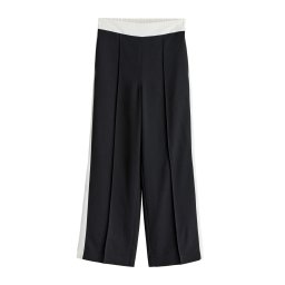 Next Pantaloni cu dungă negru / alb