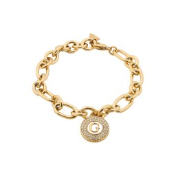 GUESS Brățară 'G Talisman' galben auriu / transparent / alb perlat