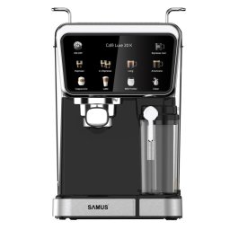 Espressor Cafe Luxe 20 K, 20 bari, Rezervor lapte 500 ml, 8 tipuri de bauturi, Cafea macinata sau capsule de cafea, Putere 1350 W, Rezervor de apa 1.5 litri, Touch Control, Negru/Inox