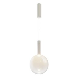 Pendul Nebula MOD182PL-L6W3K, D:25 cm, metal alb, sticlă albă