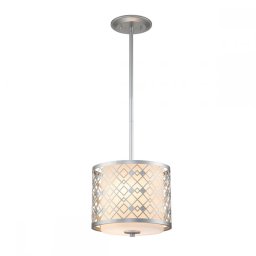 Pendul Ziggy, 1xE27, D:25,4 cm, metal argintiu, sticlă albă, ZIGGY-1P-S-LS