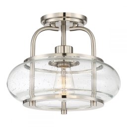 Semiplafoniera Quoizel Trilogy, nichel, D:30,5 cm, 1xE27, QZ-TRILOGY-SFS-BN