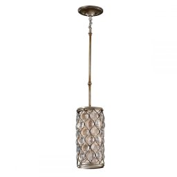 Pendul tranzitional cristal Bauhinia LUCIA, ruginiu, E27, 60W, H:155,5 cm, 1 bec, FE-LUCIA-P-D