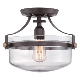 Plafonieră bucătărie Penn Station, bronz, D:33 cm, QZ-PENN-STATION-F-WT