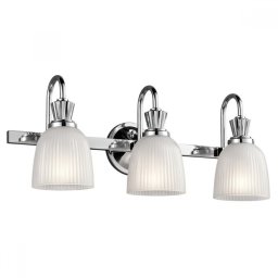 Aplică baie Kichler Cora, crom/alb, L:61cm, H:25cm, 3xG9, KL-CORA3-BATH