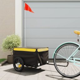 Remorca pentru biciclete, negru si galben, 30 kg, fier GartenMobel Dekor