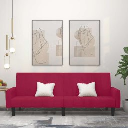 Canapea extensibila cu 2 locuri, rosu vin, catifea GartenMobel Dekor
