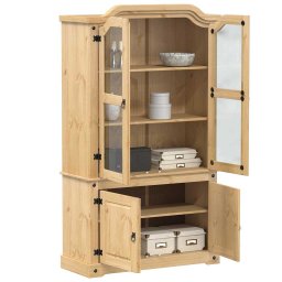 Vitrina din sticla „Corona” 103,5x42x180 cm, lemn masiv de pin GartenMobel Dekor