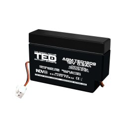 Acumulator 12V Stationar VRLA, Dimensiuni 96 x 25 x 62 mm, Baterie 12V 0.9Ah PI-03, TED Electric TED003058