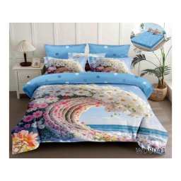 Lenjerii de pat cu imprimeu 5D, cearceaf cu elastic, identice cu poza, WD8041