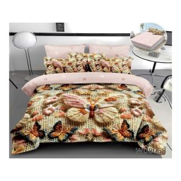 Lenjerii de pat cu imprimeu 5D, cearceaf cu elastic, identice cu poza, WD8058