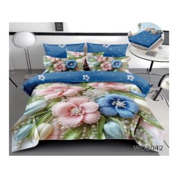 Lenjerii de pat cu imprimeu 5D, cearceaf cu elastic, identice cu poza, WD8042