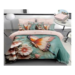 Lenjerii de pat cu imprimeu 5D, cearceaf cu elastic, identice cu poza, WD8059