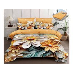 Lenjerii de pat cu imprimeu 5D, cearceaf cu elastic, identice cu poza, WD8053