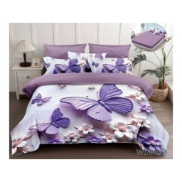 Lenjerii de pat cu imprimeu 5D, cearceaf cu elastic, identice cu poza, WD8033