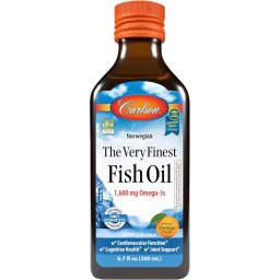 Ulei de Peste Salbatic pentru Inima, Creier si Articulatii - Carlson Labs, 200 ml - Portocala