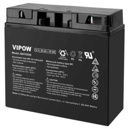 Acumulator VRLA 12V 25Ah pentru vehicule electrice, terminale F3, Vipow BAT0509