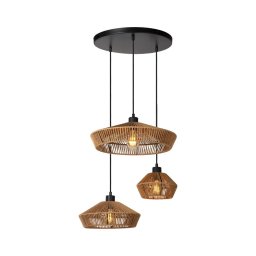 Lustră pe cablu Lucide 10413/03/72 YUNKAI 3xE27/60W/230V maro