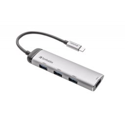 Hub USB-C Verbatim 49147 | 4 Porturi USB 3.2, Argintiu
