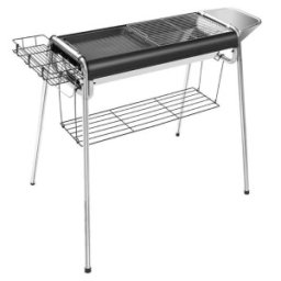 Gratar Inox de Gradina cu Rafturi Laterale, pe Lemne sau Carbuni