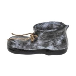 Decoratiune Gradina, Ceramica, Bocanc Mare cu Suport pentru Flori, Lungime 32 cm, Inaltime 14.5 cm
