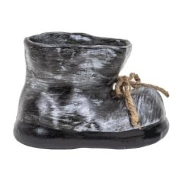 Set 2 x Decoratiune Gradina, Ceramica, Bocanc Mic cu Suport pentru Flori, Lungime 22 cm, Inaltime 15 cm