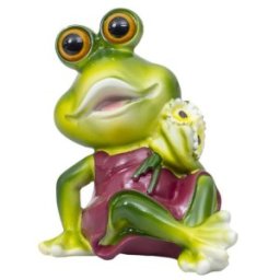 Set 2 x Decoratiune Gradina, Model Broscuta, din Rasina, Inaltime 12 cm