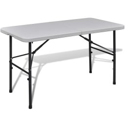 Masa gradina pliabila HDPE 122 cm Alb GartenMobel Dekor