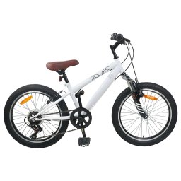 Kids Mountain Bike 24 Inci 6-Speed pentru 8-12 ani Alb GartenMobel Dekor