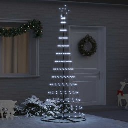 Brad de Craciun LED cu 295 LED cu suport Alb rece 250 cm Metal GartenMobel Dekor