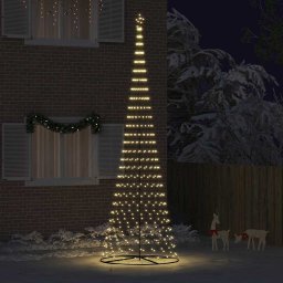 Brad de Craciun LED cu 555 LED cu suport Alb cald 500 cm Metal GartenMobel Dekor