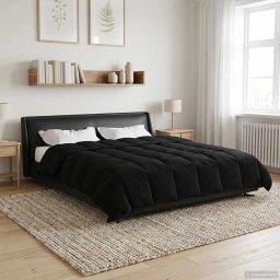Pilota de vara Patos Negru 200 x 220 cm Microfibra GartenMobel Dekor