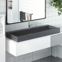Lavoar antracit 120x46x11 cm conglomerat turnat mineral/marmura GartenMobel Dekor