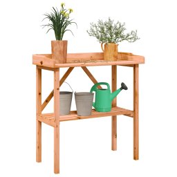 Masa de plante cu raft, maro, 78x38x82,5 cm, lemn masiv de brad GartenMobel Dekor