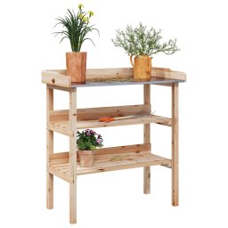 Masa de plante cu raft, 78x38x82,5 cm, lemn masiv de brad GartenMobel Dekor