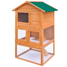 Cusca de exterior iepuri cusca adapost animale mici 3 niveluri lemn GartenMobel Dekor