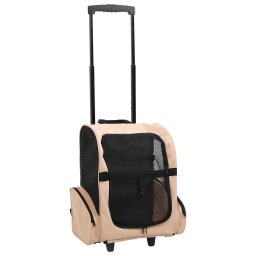 Troller pentru animale de companie multifunctional, pliabil, bej GartenMobel Dekor