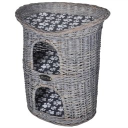 Ansamblu pisici/pat/stalp de zgariat 2 etaje cu perna rachita GartenMobel Dekor
